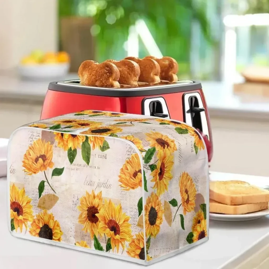 Hechitok Retro Sunflowers Toast Machine Cover Small Appliance Dust Cover Toaster Cover 2 Slice Toast Cover, S