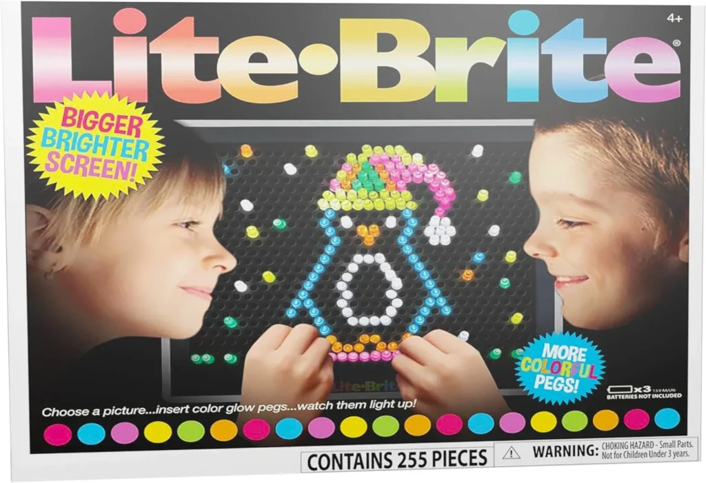 Lite-Brite Ultimate Value Retro Toy, 240 Pegs, 12 Seasonal Templates, Pouch, Gift for Girls and Boys, Ages 4, 5,6,7,8,9,10 Amazon Exclusive, Light up Creative Activity Toy, Educational Stem Learning