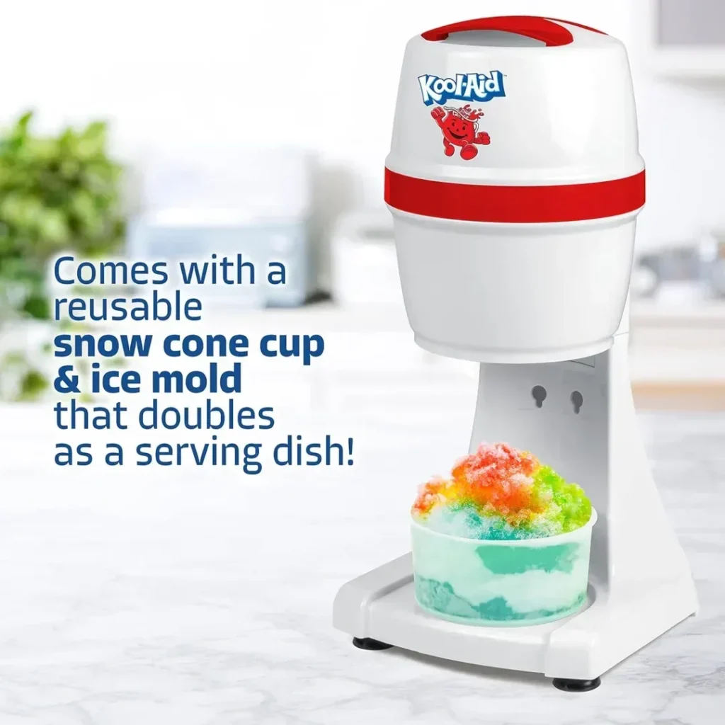 Nostalgia Snow Cone Shaved Ice Machine - Retro Table-Top Slushie Machine - Includes 1 Reusable Plastic Cup - Aqua