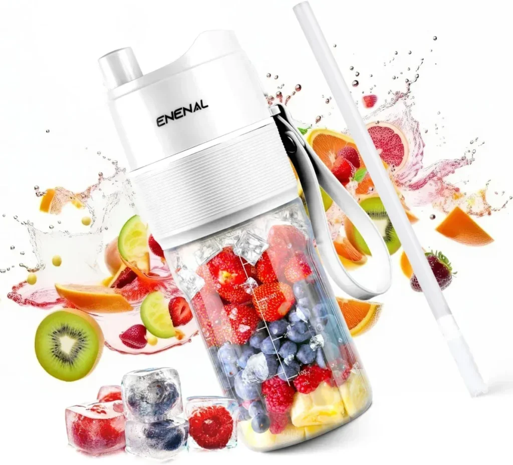 Personal Size Blender, Enenal Portable Blenders Smoothies and Shakes 5000mAh Battery, 16oz Mini Blender USB Rechargeable, Handheld Blender BPA-Free Fruit Smoothie Juicer Cup