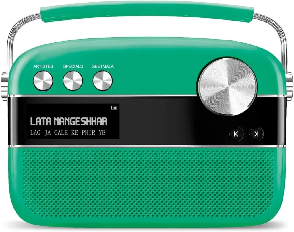 Saregama Carvaan Premium (Pop Color Range) Hindi - Portable Music Player with 5000 Preloaded Songs, FM/BT/AUX (Forest Green)