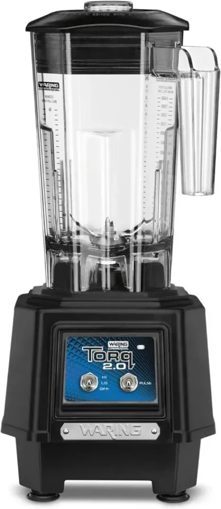 Waring Commercial TBB145P6 TORQ 2 Horsepower Blender, 2 speed Toggle Switch Controls, with 64 oz. BPA Free Container, 120V, 5-15 Phase Plug, Black