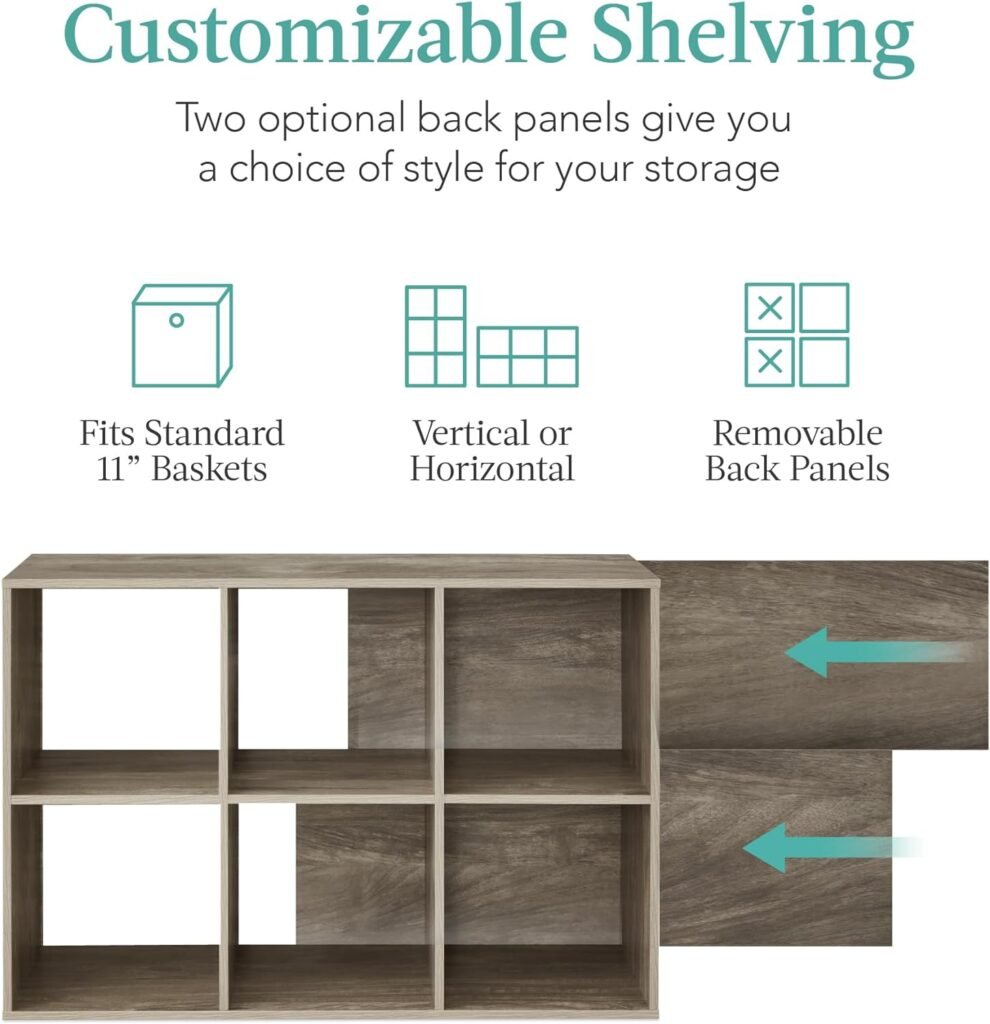 Best Choice Products 9-Cube Storage Shelf Organizer Bookshelf System, Display Cube Shelves Compartments, Customizable w/ 3 Removable Back Panels - Walnut