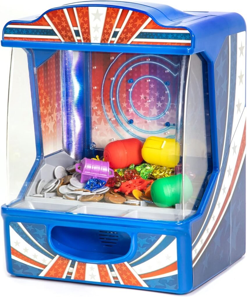 Merchant Ambassador Retro Arcade Electronic: Coin Pusher - Tabletop Game, Push The Coins Over The Edge to Win, 1 Player, Ages 6+