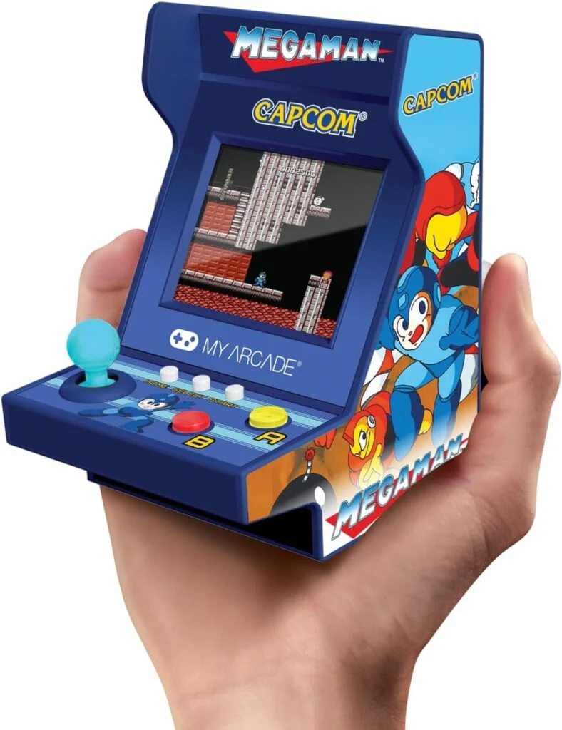 MY ARCADE Mega-Man Pico Player: 3.7 Fully Playable Portable Tiny Arcade Machine with 6 Retro Games, 2 Screen Color Display, Small