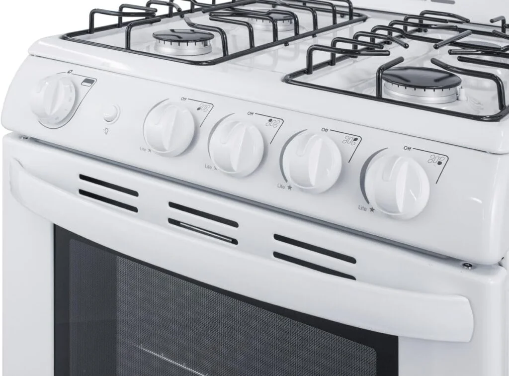 Summit RG200WS 20 Freestanding Gas Range with 4 Burners 2.3 cu. ft. Oven Capacity Broiler Compartment ADA Compliant in White