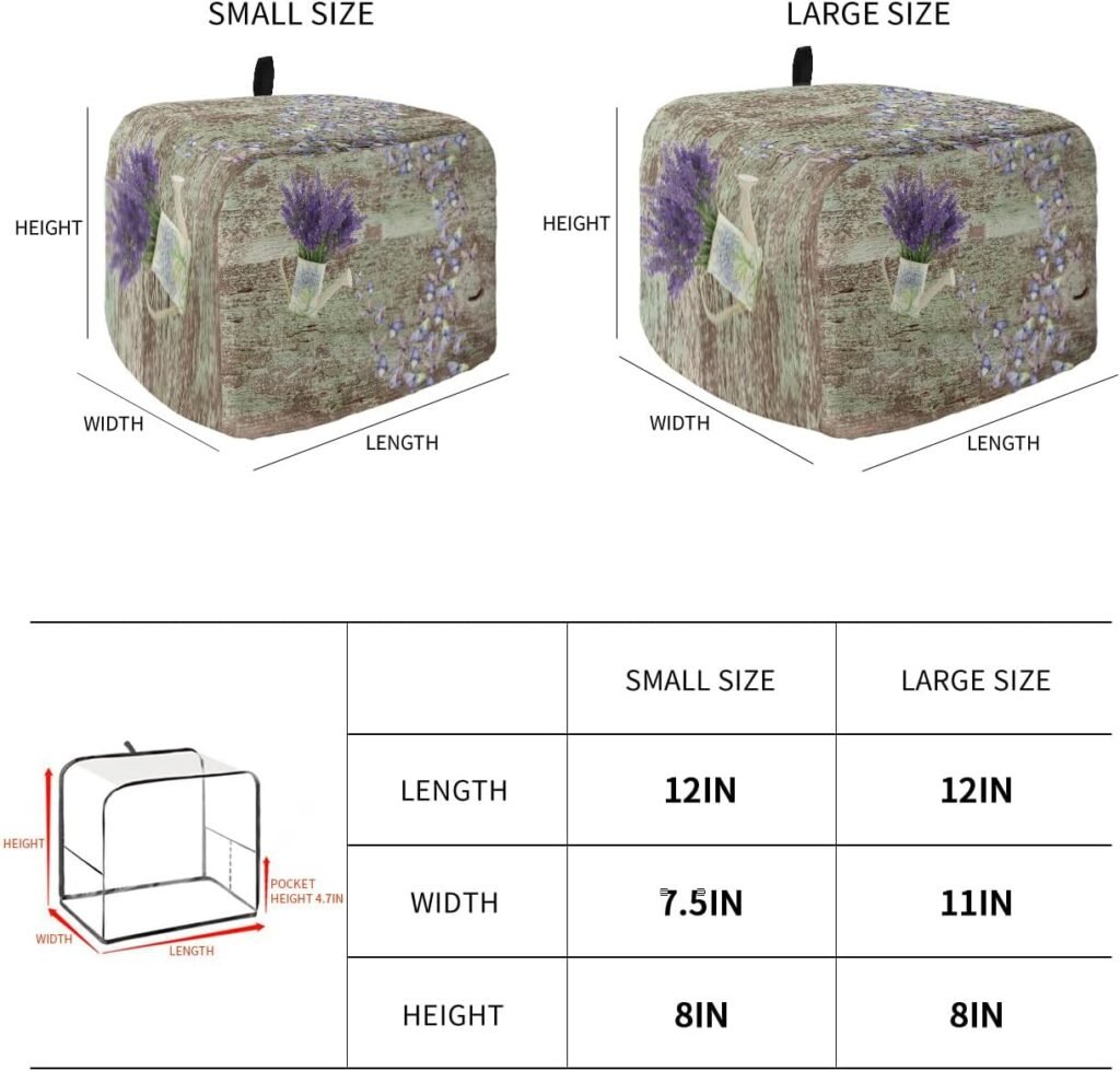 Toaster Covers 2 Slice Lavender Flower Bread Maker Cover Watering Can Purple Floral Butterfly Retro Kitchen Bakeware Protecto Fingerprint Protection Small Kitchen Appliance Dust Covers Small